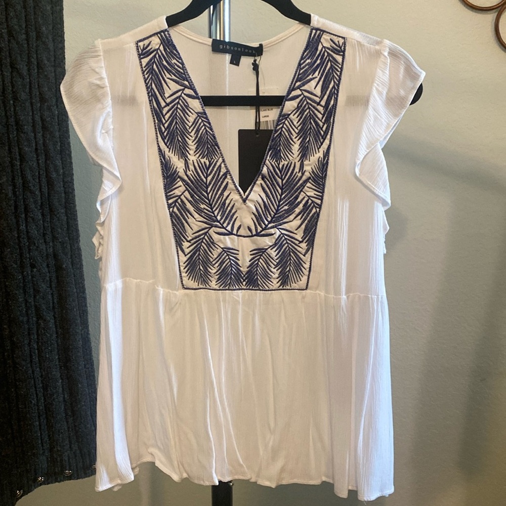 Gibson NWT Womens Blouse Peplum